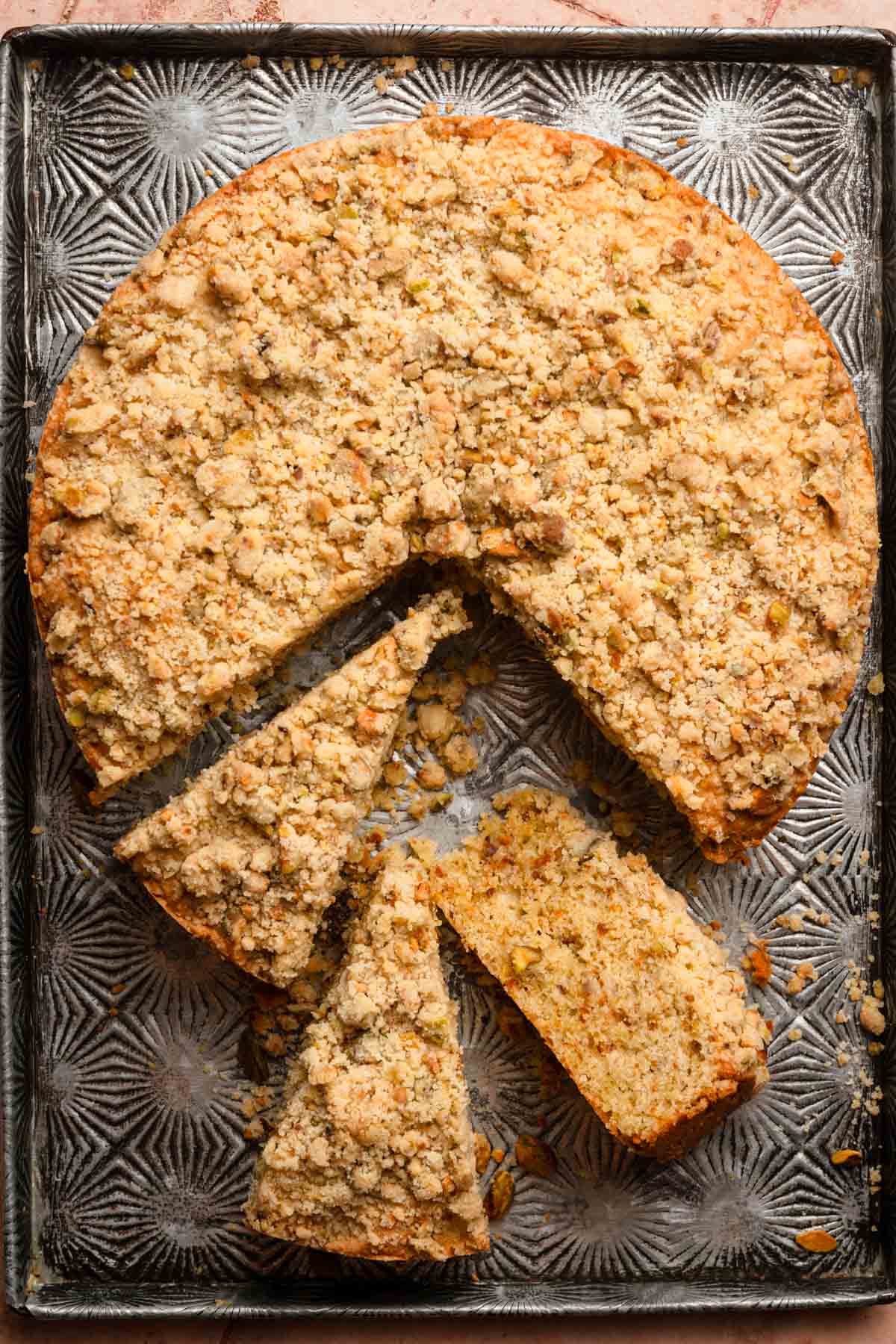 Pistachio coffee cake.
