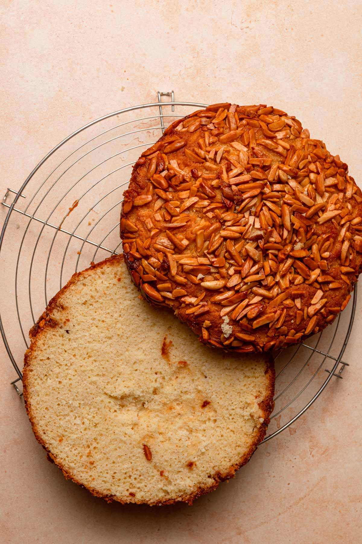 Sliced brioche cake.
