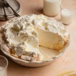 sliced meringue cream pie.