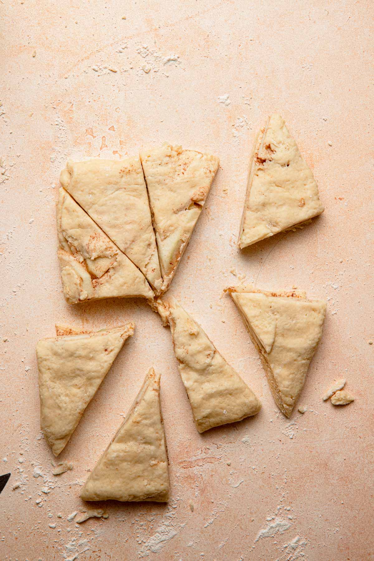 8 unbaked triangle scones.