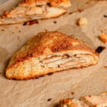 Scones layered with apple slices.