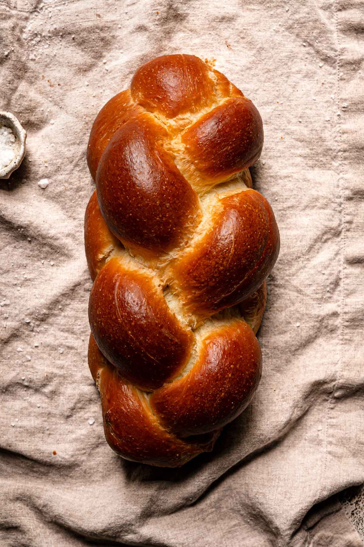 Four strands challah loaf.